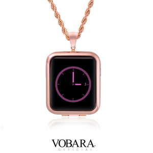 40mm (series 2,3,4) Rose gold Apple Watch pendant case with chain necklace